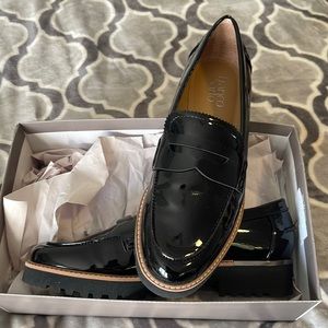 Black Patent Lug Sole Loafer